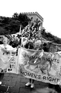 Women from an NGO Forum on Women at the Great Wall of China, 1995