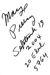 Marge Piercy's Signature in "The Art of Blessing the Day"