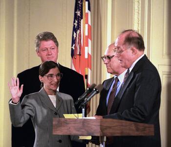 Ruth Bader Ginsburg Sworn in to Supreme Court, 1993