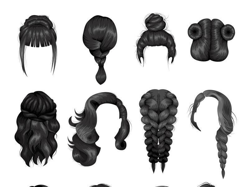 Illustration of DIfferent Hairstyles