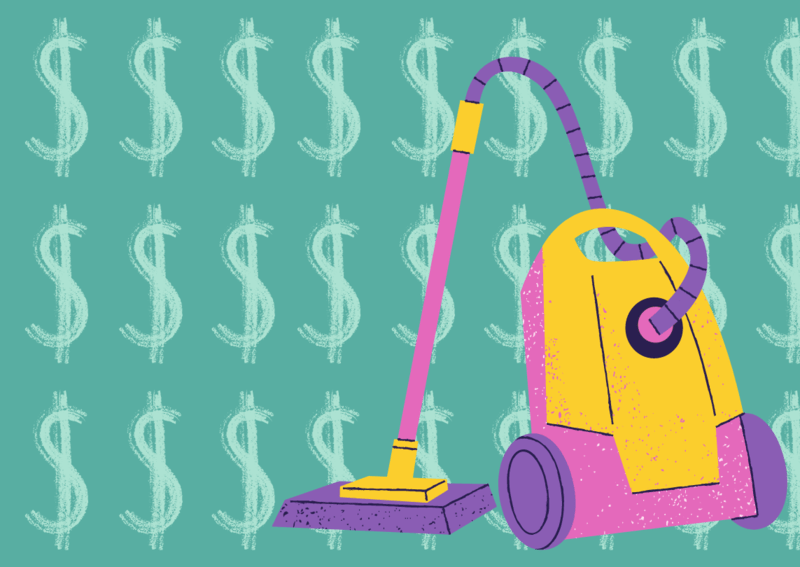 Vacuum and Dollar Signs Composite Image