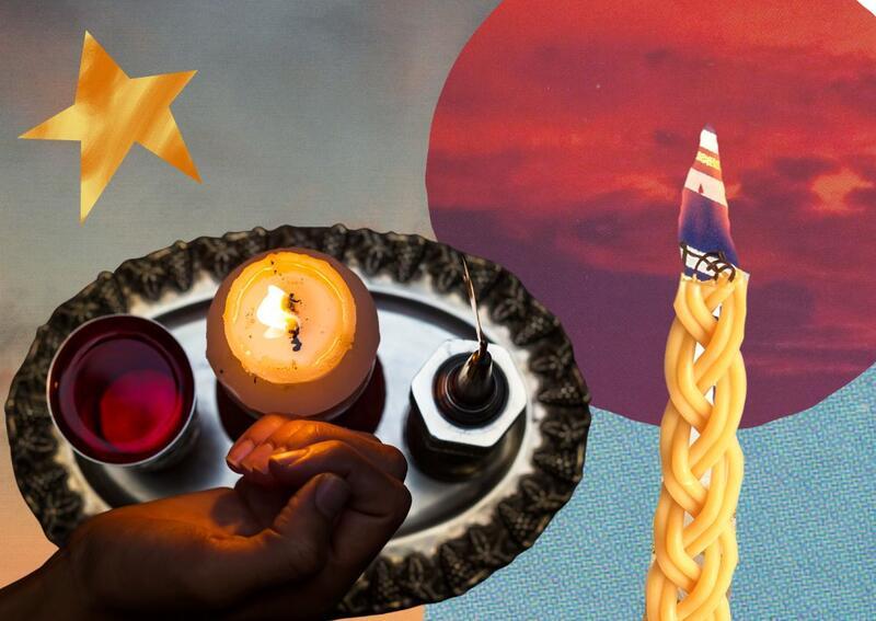 Collage of havdalah candles