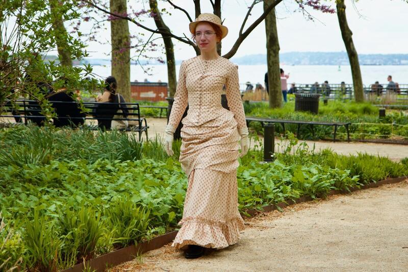 Woman wearing Victorian costume
