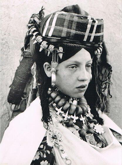 Moroccan Jewish Woman in Headdress, 1935 | Jewish Women's Archive