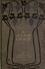A symetrical pattern of vines, with six bunches of grapes and leaves drooping down from the top of the book cover, above the title and author