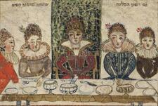 Vashti sits at the head of a banquet table, with the words, "Vashti the queen also had a feast for the women."