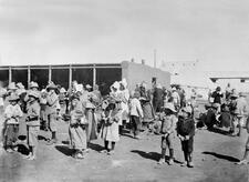 Boer women and children in a British concentration camp during the Boer war