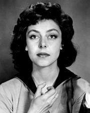 Elaine May during a comedy performance looking directly ahead