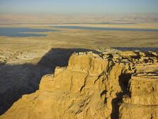 an aerial view of the Masada complex