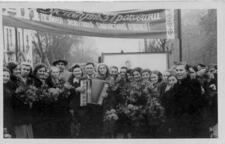 Valentina Vaysfeld at an October Revolution celebration, 1937