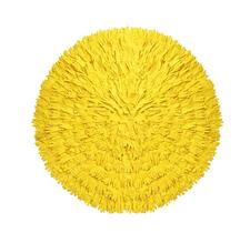 A large circle composed of yellow gloves, overlapped, with fingers facing out