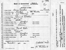 Anna Sokolow's Birth Certificate, 1910