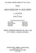 Anna Sokolow's Joint Recital at New York's 92nd Street Y, 1940