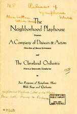 Excerpts From Program for Performance at the Neighborhood Playhouse