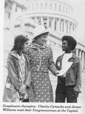 Bella Abzug at the Capitol with Charity Camacho and James Williams