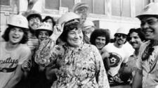 Bella Abzug Speaking to Construction Workers, 1976