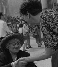 Bella Abzug in Beijing Shaking Hands at the Fourth World Conference on Women, 1995