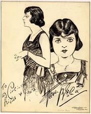 Signed drawing of actres Theda Bara