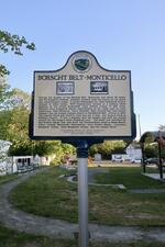 Borscht Belt Historical Marker - placard with info about Monticello