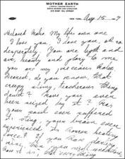 Excerpt of Letter from Emma Goldman to Ben Reitman, August 15, 1909