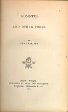 "Admetus and Other Poems" Cover Page by Emma Lazarus, 1871
