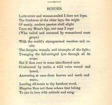 "Echoes" by Emma Lazarus, 1889
