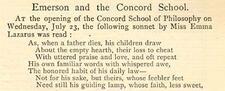 Sonnet by Emma Lazarus, Read at the Concord School, page 1