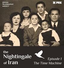 Younes and Houri Dardashti and their five children - black and white family photo