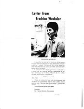 Letter to the Editor by Fredrica Wechsler, 1973