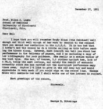 Letter from George Hitchings to Milan Logan, December 17, 1951