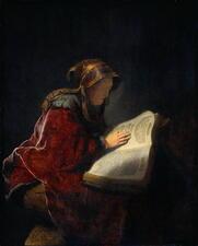An Old Woman Reading, Probably the Prophetess Hannah, 1631