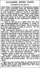 Salvaging Jewish Youth by Henrietta Szold, February, 1936, Part 3 of 3