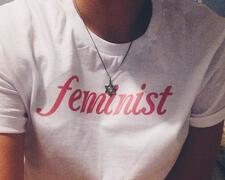 Feminist T-Shirt and Star of David Necklace