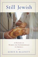 a book cover, featuring a picture of a man and woman tearing a loaf of challah