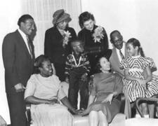 Justine Wise Polier with Mrs. Andre Taylor, Alfred Taylor, Mr. and Mrs. John James, Stephanie James, Andrew Taylor, Mrs. Jessie Profelt