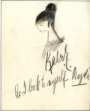 Signed self-portrait of actress Bertha Kalich