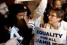 Rabbi Kleinbaum at Gay Marriage Demontration