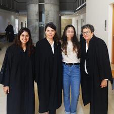 Center for Women's Justice Attorneys with Client at Supreme Court