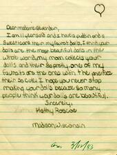 Letter from Kathy Roscoe to Madame Alexander, March 12, 1983