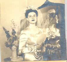 Marcia Soloski Levin in her Wedding Dress, 1945