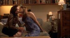 Film still from Kissing Jessica Stein: two women kissing
