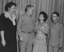 Molly Picon with General Holson, 1945