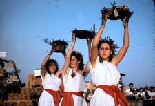 Girls dancing at Shavuot ceremony, 1951