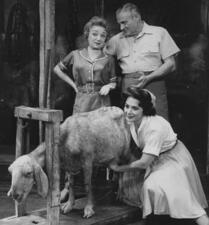 Molly Picon, Robert Weede, and Mimi Bezell in "Milk and Honey," 1961