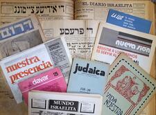 Judeo-Argentine newspapers and magazines from different periods in Yiddish, Hebrew and Spanish