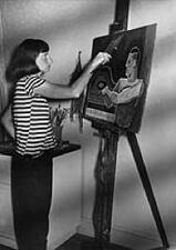 Amalie Rothschild Painting in her Studio, 1948