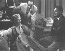 Judy Holliday with William Holden and Broderick Crawford, 1950