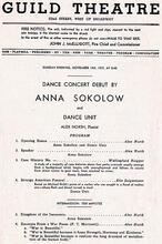 Anna Sokolow's Official Broadway Debut at Guild Theatre, 1937