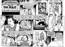 Comic strip by Alison Bechdel entitled "The Rule" from her series Dykes To Watch Out For