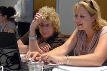 Sharon Freed and Lottie Nilsen at JWA’s Institute for Educators